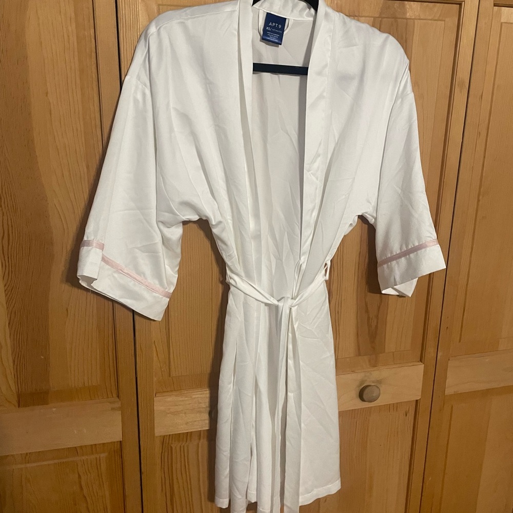 “MRS” white satin robe